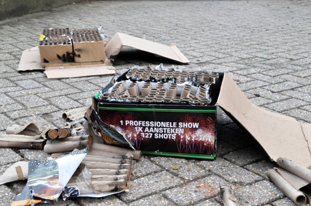 Used Fireworks At Amsterdam The Netherlands 2018のeditorial素材