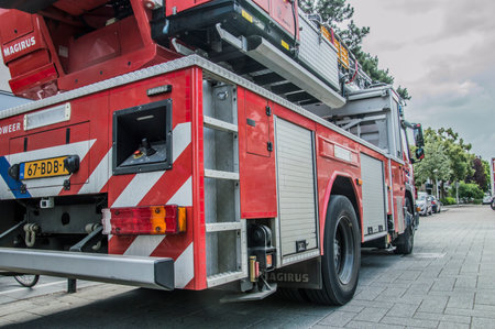 Backside From The Truck Of The Fire Department Of Amsterdam The Netherlands 2018