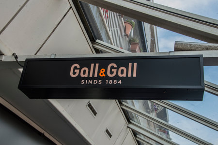 Billboard Of A Gall & Gall Liqourshop At Amsterdam The Netherlands 2018のeditorial素材