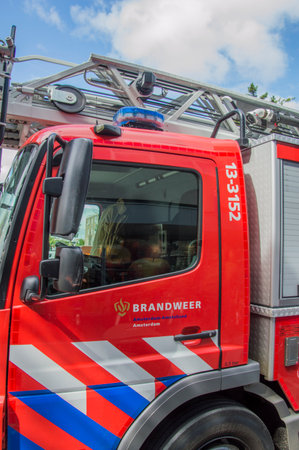 Front Of A Truck Of The Fire Department Of Amsterdam The Netherlands 2018
