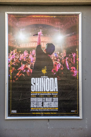 Billboard Mike Shinoda At Amsterdam The Netherlands 2019のeditorial素材