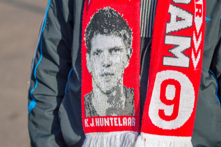 Ajax Supporters Shawl At Amsterdam The Netherlands 2019のeditorial素材