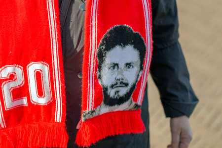 Ajax Supporters Shawl At Amsterdam The Netherlands 2019のeditorial素材