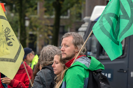 One Of The Last Protesters At The Blauwebrug At The Climate Demonstration From The Extinction...