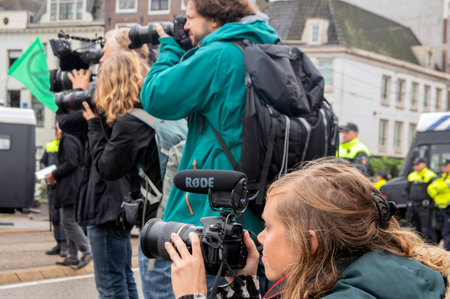 Press At Work At The Blauwebrug At The Climate Demonstration From The Extinction Rebellion Group At...