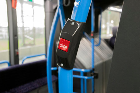Close Up Of A Stop Button Inside A Bus At Schiphol The Netherlands 2019
