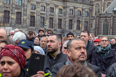 Public Demonstration Against Massacre At Christchurch New Zealand At Amsterdam The Netherlands...