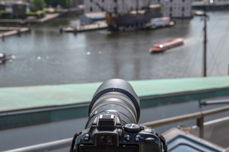 Nikon D5300 On Tripod At Amsterdam The Netherlands 2019のeditorial素材
