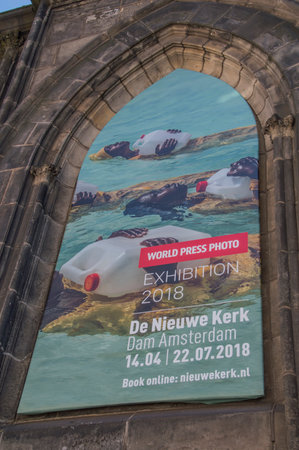 Billboard Of The World Press Photo At The Nieuwe Kerk Amsterdam The Netherlands 2018