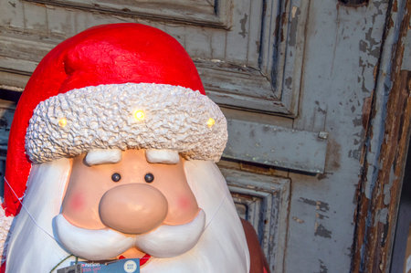 Santa Claus At An Old Door At Amsterdam The Netherlands 2019