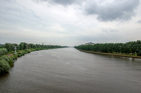 Amsterdam-Rijnkanaal At Diemen The Netherlands 2019のeditorial素材
