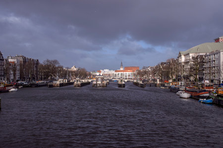 Bad Weather At The Amstelriver Amsterdam 2019のeditorial素材
