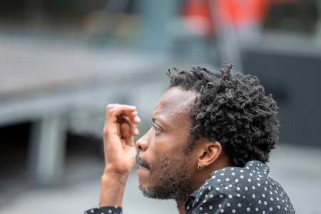 Close Up Of Faustin Linyekula At The Rehearsals Of The Not Another Diva Show At The Holland Festival Amsterdam The Netherlands 2019のeditorial素材