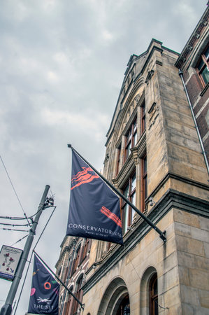 Flag From The Conservatorium Hotel At Amsterdam The Netherlands 2018のeditorial素材