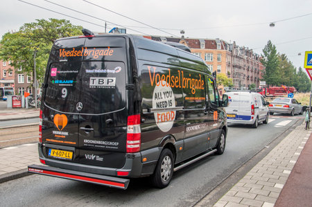 Voedselbrigade Food Bank Company Van At Amsterdam The Netherlands 2018のeditorial素材