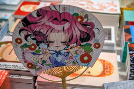 Beautiful Japanese Fan At Amsterdam The Netherlands 2018のeditorial素材