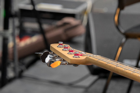 Close Up Of A Bass Neck At Amsterdam The Netherlands 2019のeditorial素材
