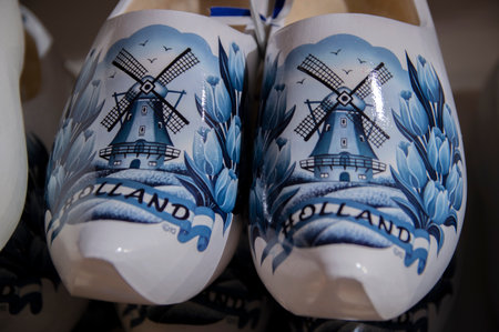 Close Up Wooden Shoes At Amsterdam The Netherlands 2019のeditorial素材