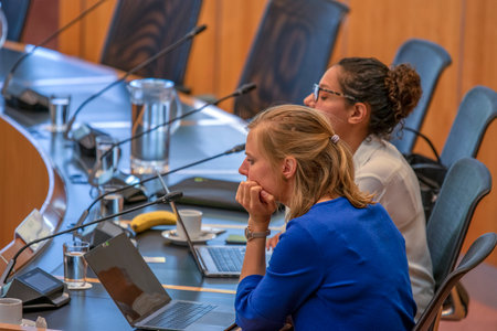 Councillors At Work At The Raadszaal City Hall Amsterdam The Netherlands 2019のeditorial素材