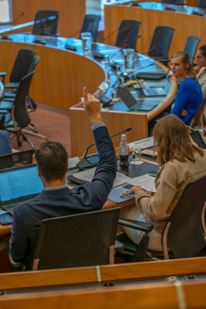 Councillors At Work At The Raadszaal City Hall Amsterdam The Netherlands 2019のeditorial素材