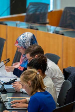 Councillors At Work At The Raadszaal City Hall Amsterdam The Netherlands 2019のeditorial素材