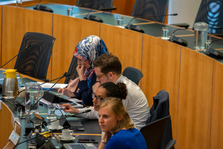 Councillors At Work At The Raadszaal City Hall Amsterdam The Netherlands 2019のeditorial素材