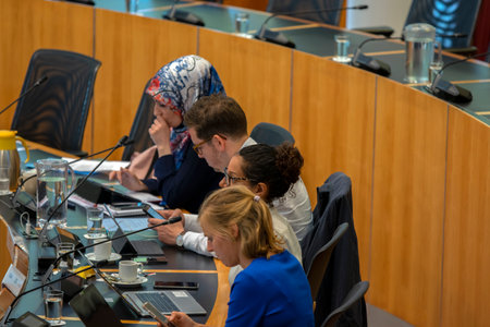 Councillors At Work At The Raadszaal City Hall Amsterdam The Netherlands 2019のeditorial素材