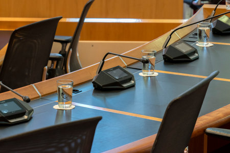 Empty Chairs Inside The City Hall Raadszaal At A Public Appearance At Amsterdam The Netherlands 2019のeditorial素材