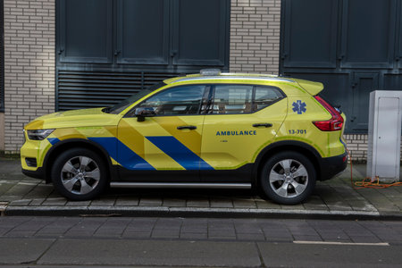 Electrical Ambulance Car At The OLVG Hospital Amsterdam The Netherlands 2020のeditorial素材