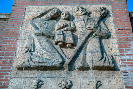 Ornament On The The Parish of the Blessed Trinity Church At Betondorp Amsterdam The Netherlands 2018のeditorial素材