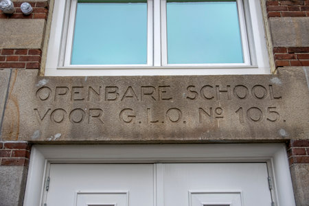 Former School Building At The Christiaan De Wetstraat Amsterdam The Netherlands 2018のeditorial素材