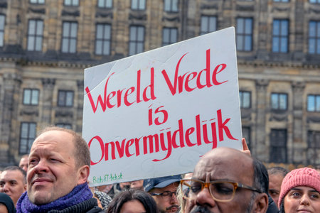 Public Demonstration Against Massacre At Christchurch New Zealand At Amsterdam The Netherlands...