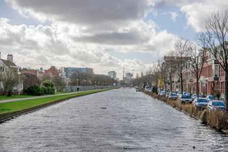 Transvaalkade Canal At Amsterdam The Netherlands 2019のeditorial素材