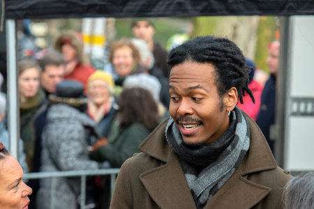 Close up Jeangu Macrooy At The Dokwerker At The February Strike Memorial At Amsterdam The...
