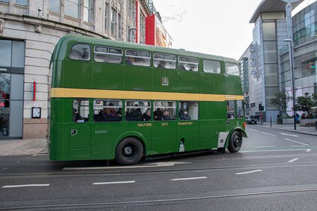 Bus Salford City Transport At Manchester England 2019のeditorial素材