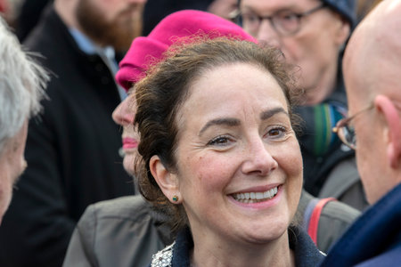 Close Up Femke Halsema And Jan Terlouw And Ferdinand Grapperhaus At The February Strike Memorial At...