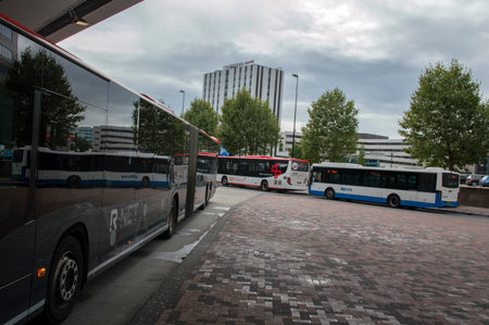 Busses At The Bijlmer Bus Station At Amsterdam The Netherlands 2019のeditorial素材