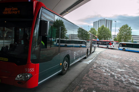 Busses At The Bijlmer Bus Station At Amsterdam The Netherlands 2019のeditorial素材