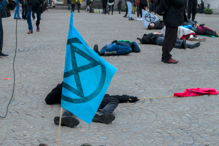 Died Protesters At The The Rebellion Extinction Group At The Demonstration On The Dam At 6-1-2020 Amsterdam The Netherlands 2020のeditorial素材