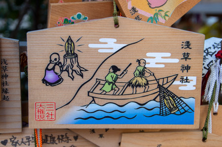 Ema Wooden Wishing Boards At Around The Sensoji Temple At Tokyo Japan 2016のeditorial素材