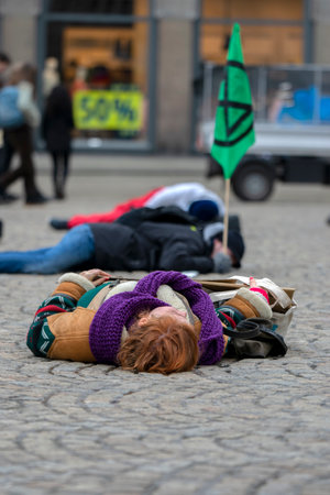Died Protesters At The The Rebellion Extinction Group At The Demonstration On The Dam At 6-1-2020 Amsterdam The Netherlands 2020のeditorial素材