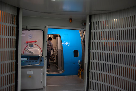 Entrance Of A KLM Plane At Schiphol Airport The Netherlands 2019