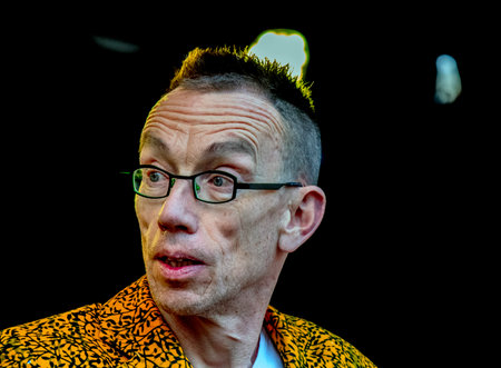 Close Up Dolf Jansen At The Education Public Demonstration On The Dam Square Amsterdam The Netherlands 2019のeditorial素材