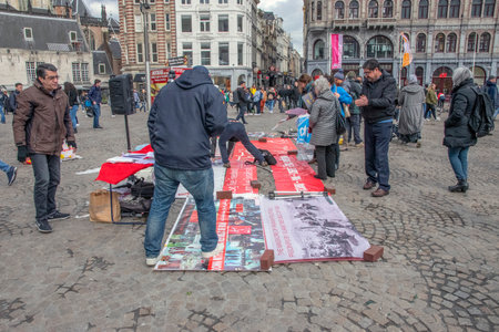 Demonstration Against The Iran Government At The Dam Square Amsterdam The Netherlands 17-3-2019のeditorial素材
