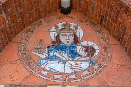 Close Up Of A Mosaic Artwork On The Hofkerk At Amsterdam The Netherlands 2019のeditorial素材