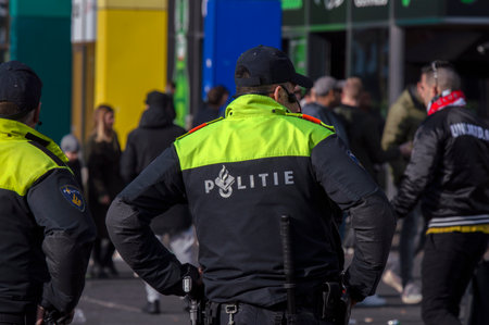 Policemen Before Before The Ajax Match At Amsterdam The Netherlands 2019のeditorial素材