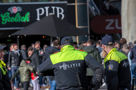 Policemen Before Before The Ajax Match At Amsterdam The Netherlands 2019のeditorial素材