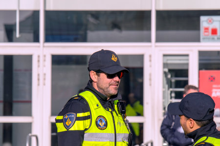 Policemen Before Before The Ajax Match At Amsterdam The Netherlands 2019のeditorial素材