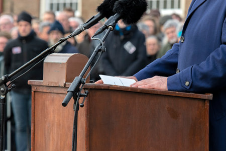 Hands Of Ferdinand Grapperhaus At The February Strike Memorial At Amsterdam The Netherlands 2020のeditorial素材