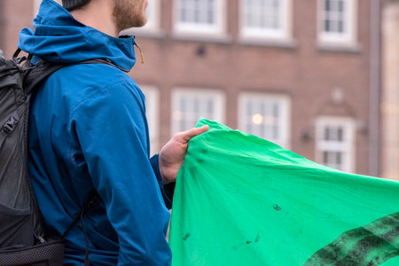 Holding A Banner At The Rebellion Extinction Group At The Demonstration On The Dam At 6-1-2020 Amsterdam The Netherlands 2020のeditorial素材